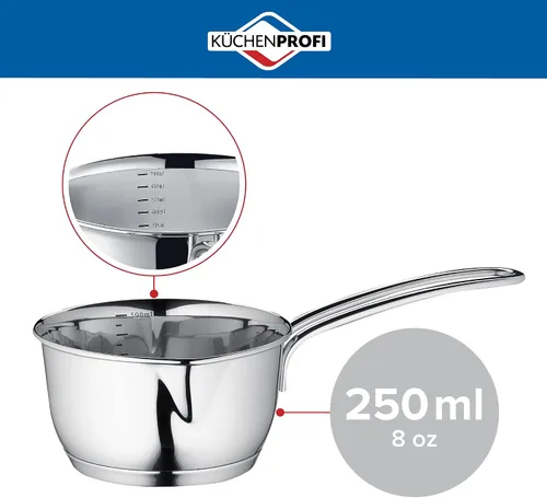 Miniatura 2 de Küchenprofi Cacerola de acero inoxidable con fondo revestido, 8 onzas, plata