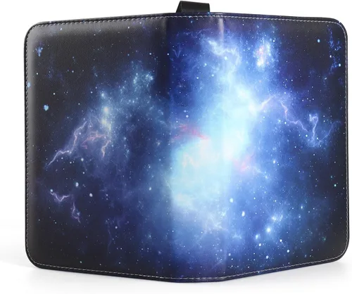 Miniatura 4 de Carpetas de 4 bolsillos para 400 tarjetas, patrón de nebulosa azul oscuro