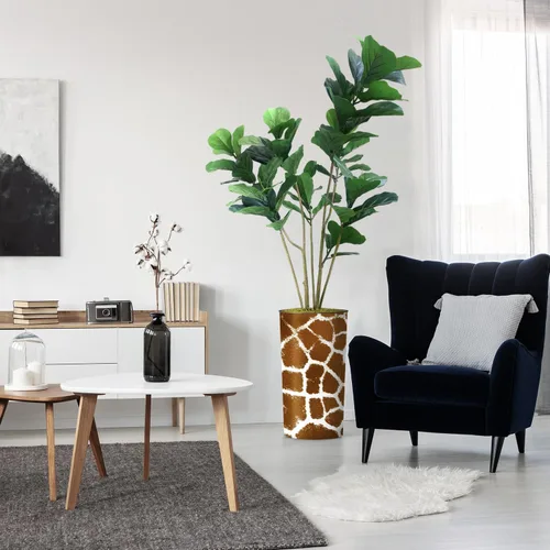 Miniatura 7 de Árbol artificial en maceta contemporánea, palmera tropical areca artificial de seda para decoración del hogar en interiores y exteriores, altura