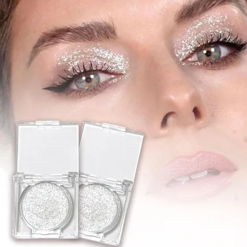 Miniatura 3 de Sombra de ojos con purpurina plateada y 3 piezas de gemas faciales en barra, sombra de ojos y joyas para el cabello, diamantes de imitación