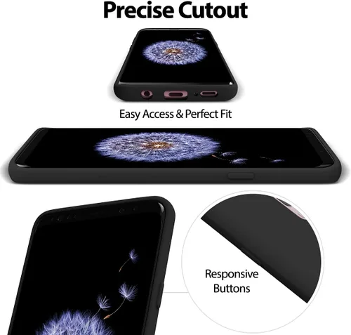 Miniatura 5 de GOOSPERY Funda de silicona líquida para Galaxy S9 Plus (2018) Silky-Soft Touch Full Body Protection Funda a prueba de golpes con forro de microfibra
