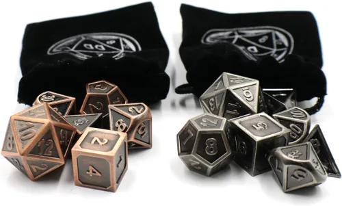 Miniatura 6 de Dos juegos de rol de dados de metal con baúl de almacenamiento para juegos de mesa