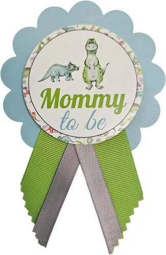 Alfileres de dinosaurio para baby shower para mamá, papá, abuela, familia de la selva, para llevar, It's a Boy Baby Sprinkle (Momy)