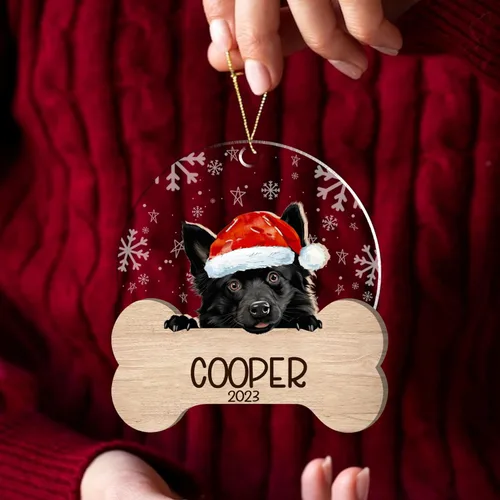 Miniatura 161 de Nazenti American Pit Bull Terrier Adorno de Navidad, adorno de perro fotográfico, adorno de perro personalizado, adornos de fotos de madera