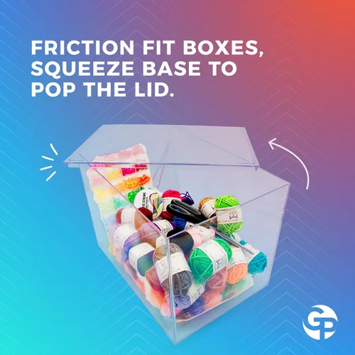 Miniatura 6 de 1 caja de acrílico transparente con tapa, 12.5 pulgadas de largo x 8.5 pulgadas de ancho x 8.5 pulgadas de alto, fabricada en Estados Unidos