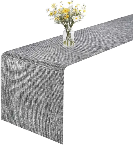 Miniatura 14 de GIVERARE Camino de mesa, 12 x 53 pulgadas, resistente al calor, de vinilo tejido, antideslizante, lavable, fácil de limpiar, cubierta de plástico