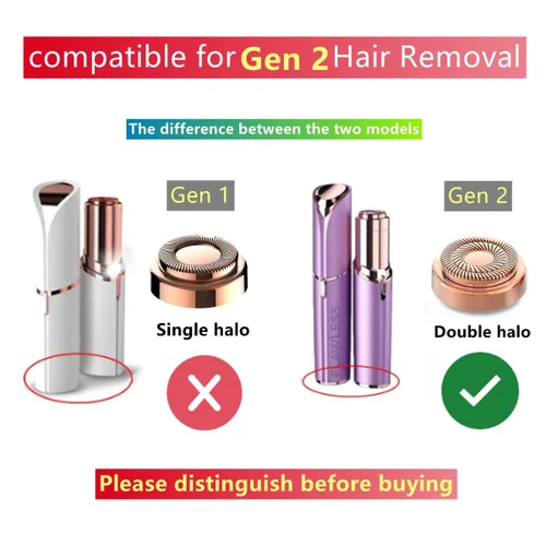 Miniatura 2 de Cabezales de repuesto para acabado táctil, removedor de vello facial impecable Gen 2, doble halo sin dolor y suave (8 unidades, GEN 2)