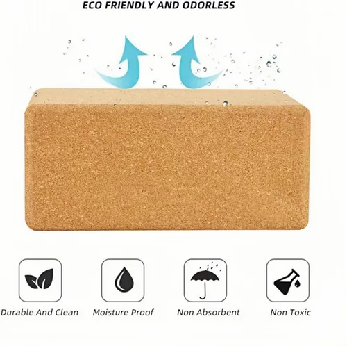 Miniatura 4 de Bloque de yoga – Bloque de corcho de grano fino, equipo de yoga, accesorio de gimnasio en casa, herramienta de pilates, ligero para viajes
