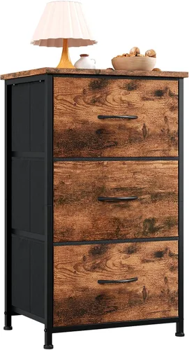 Miniatura 18 de Somdot - Cómoda estrecha con 4 cajones, cómoda delgada con cajones de tela extraíbles para armario, espacios pequeños, baño, dormitorio, lavandería
