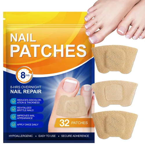 Parches de uñas, 32 parches para el cuidado de las uñas de los pies para uñas secas, débiles y agrietadas, uñas profundamente hidratantes, protegen