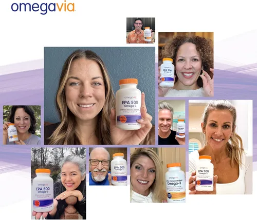 Miniatura 9 de OmegaVia EPA 500, suplemento de aceite de pescado Omega-3 purificado, 500 mg de EPA en forma de triglicérido, aceite de pescado sin eructos, sin