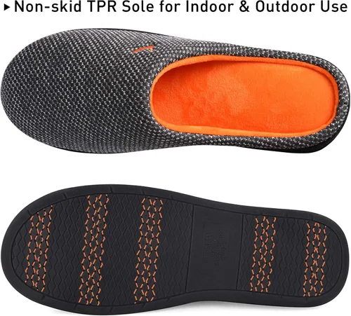 Miniatura 5 de VONMAY Pantuflas de dos tonos para hombre, de espuma viscoelástica, cómodas, ligeras, para interiores y exteriores