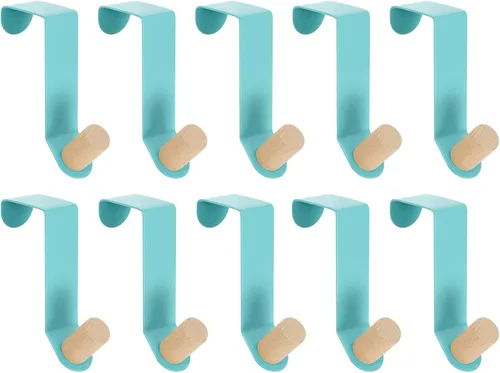 Miniatura 13 de uxcell Ganchos para colgar sobre la puerta, 4 unidades, ganchos individuales para colgar ropa, sombreros, toallas (azul)
