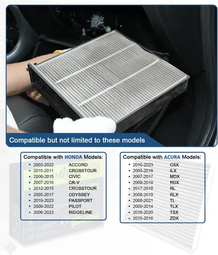 Miniatura 8 de Treeligo CF10134 Filtro de aire de cabina, repuesto para Accord 2003-2022 Civic 2006-2015 CRV 2007-2016 Odyssey 2005-2017 Crosstour Passport