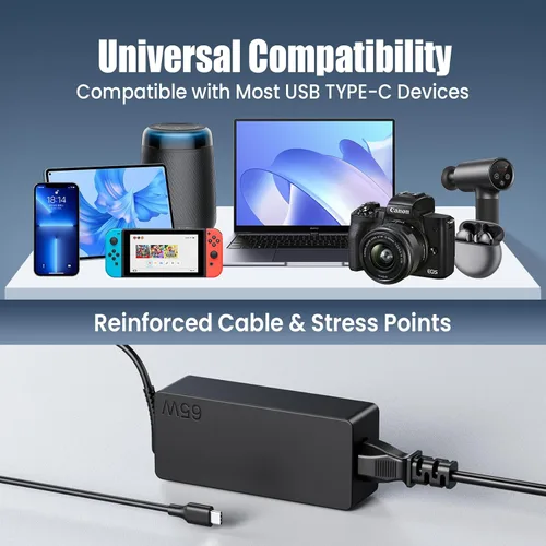 Miniatura 6 de Cargador para laptop de 65 W, USB tipo C, adaptador de CA de repuesto para HP Chromebook 14 13 X360 Spectre x360 Elite x2 EliteBook; Lenovo Yoga