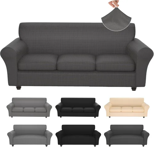 Miniatura 31 de Fundas elásticas para silla, fundas elásticas para sillón de 2 piezas, fundas de sofá lavables con diseño floral para sillón, protector de muebles
