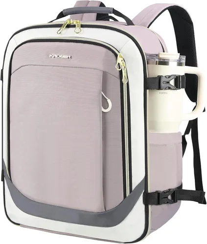 Miniatura 9 de KROSER Mochila grande para computadora portátil para laptop de hasta 17.3 pulgadas con puerto de carga USB, mochila de viaje repelente al agua