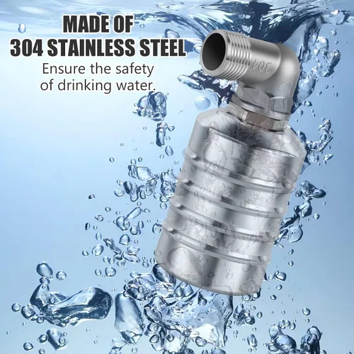 Miniatura 6 de Válvula de flotador de acero inoxidable 304 totalmente automática con control de nivel de agua para tanque de agua, mini válvula de flotador de bola