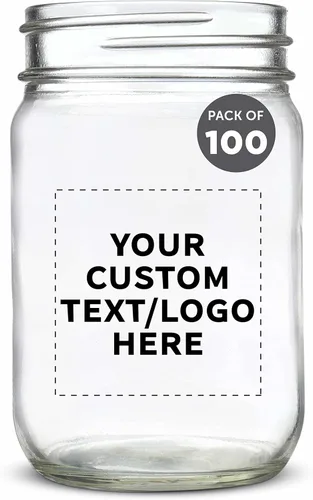 Miniatura 23 de DISCOUNT PROMOS Tarros de vidrio decorativos personalizados de 12 onzas, juego de 50 unidades, tarros de vidrio para avena durante la noche, dulces