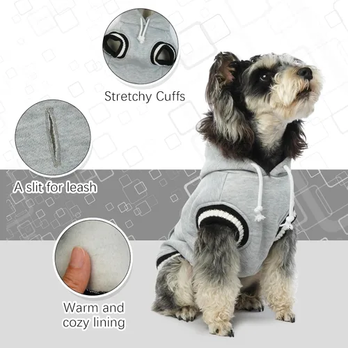 Miniatura 3 de FuaMEY Sudadera con capucha para perro, suéter de forro polar para invierno, sudadera con bolsillo, suave y cálida, atuendo navideño, chaleco