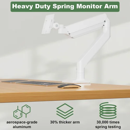 Miniatura 3 de UPGRAVITY Brazo de monitor blanco para pantallas de 17"-57" de hasta 55 libras, soporte de monitor ultra ancho de aluminio premium para Samsung 49