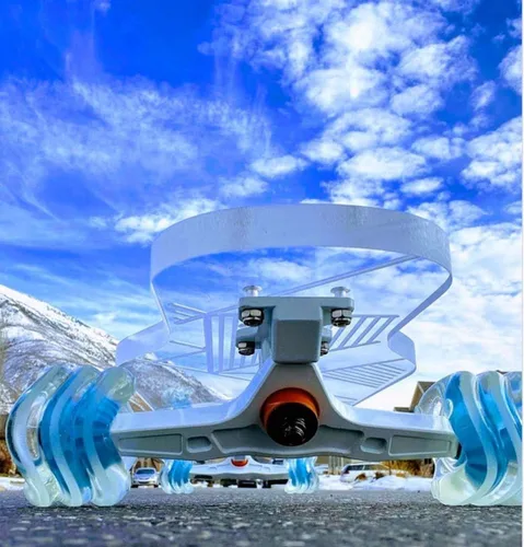 Miniatura 4 de Shark Wheel Ruedas de crucero Longboard de 2.835 in, fórmula ADN, juego de 4 ruedas Buje azul transparente.