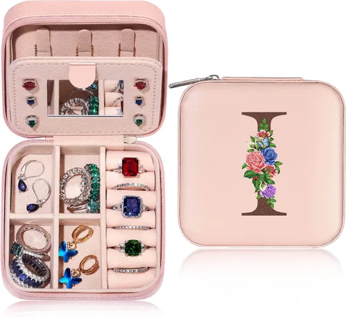 Yesteel Estuche de joyería de viaje, caja de joyería portátil de viaje para anillos, aretes, collar, pulsera, organizador de almacenamiento con