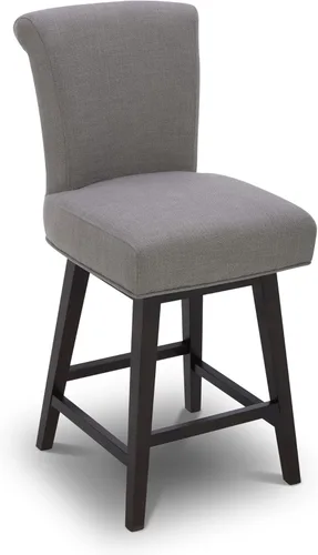 Miniatura 34 de CHITA Taburete giratorio de 26 pulgadas con altura de mostrador, taburete de bar tapizado moderno con respaldo certificado FSC de cuero sintético