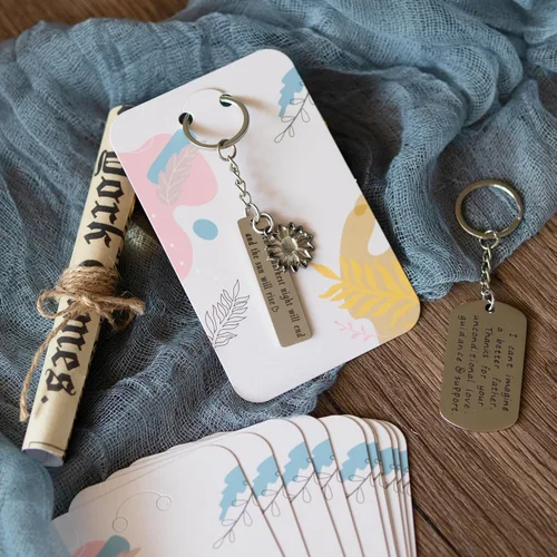 Miniatura 6 de Temlum 100 Piezas Tarjetas de Exhibición de Llaveros con Bolsas Autosellantes, Soporte para Tarjetas de Llaveros de 3'' x 4.7'' para Exhibir Plants