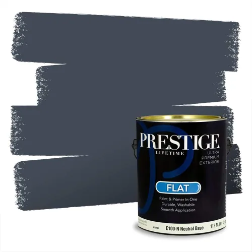 Miniatura 240 de Pintura Exterior + imprimación PRESTIGE, todo-en-uno, 1 galón, acabado mate, color comparable al Valspar* Royal Gray* VS151-Gris real