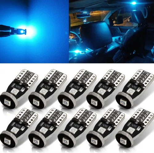 Miniatura 7 de AUTOGINE - 10 unidades de focos LED T10 W5W 194 168 175 2825, sin error, súper brillantes, color amarillo ámbar, con chipset 3030, para luz