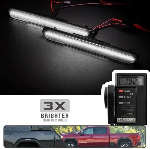 Miniatura 2 de 4 luces LED de color blanco completo para GMC Sierra 2500HD 3500HD 3500HD 2020 2021 2022 Luz indicadora de giro de guardabarros, reemplazo