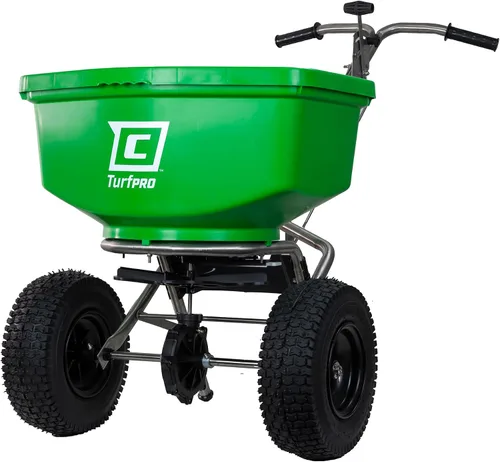 Miniatura 10 de Chapin 89200A Esparcidor, césped y jardín, 80 libras, para todas las estaciones, TurfPro, transmisión, empuje, caminar detrás, neumáticos de 12