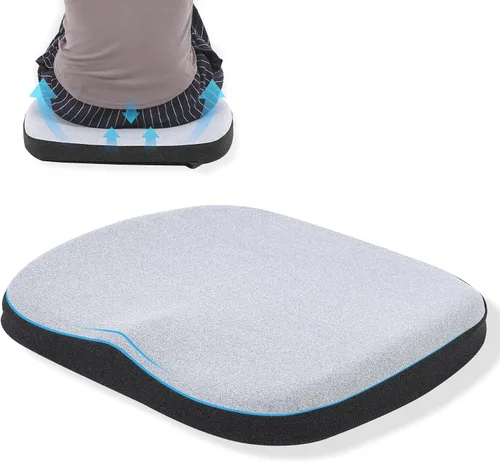 Miniatura 8 de GOFORIT Cojín de asiento de espuma viscoelástica moldeada, diseño de espuma de doble capa, cojín ergonómico para aliviar el dolor de ciática