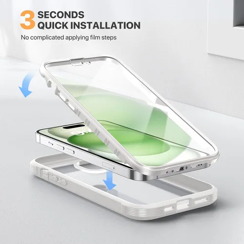 Miniatura 494 de Diaclara Funda diseñada para iPhone 16, mejorada [protección completa de la cámara], carcasa resistente de cuerpo completo con protector de pantalla