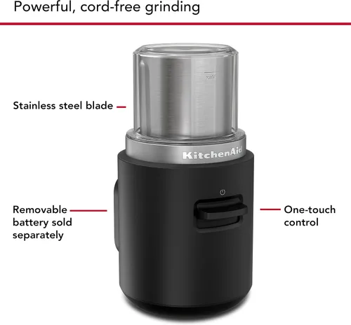 Miniatura 3 de Molinillo de hojas inalámbrico KitchenAid Go™ - la batería se vende por separado, KBGR100, Negro Mate