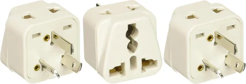 Miniatura 20 de Adaptador de enchufe de alimentación universal de 2 entradas, paquete de 3 unidades, tipo B, certificado CE para teléfonos móviles, portátiles