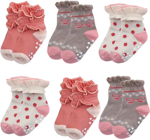 Miniatura 6 de Calcetines de algodón antideslizantes para bebés y niñas pequeñas (0.0 ft-10y)