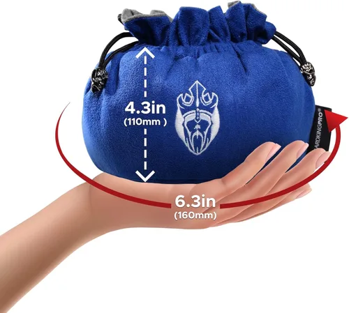 Miniatura 7 de CardKingPro Bolsas Inmensas para Dados con Bolsillos - Azul - Capacidad para 150+ Dados - Gran Organizador para Acaparadores de Dados, Perfecto