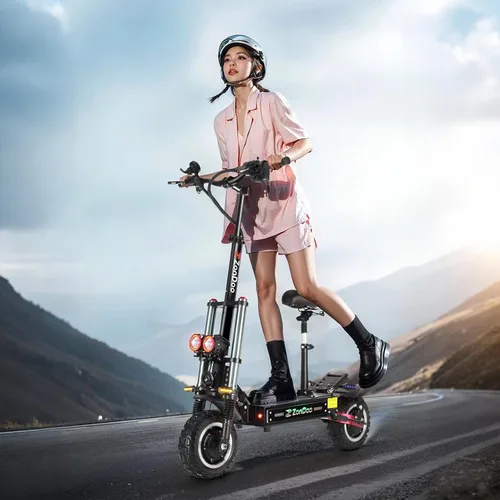 Miniatura 9 de Adult Electric Scooter 55MPH Fast 6000W Dual Motors 60 Miles Long Range Off Road All Terrain Oil Hydraulic Brake Dual Suspension Sports ZonDoo ZO03
