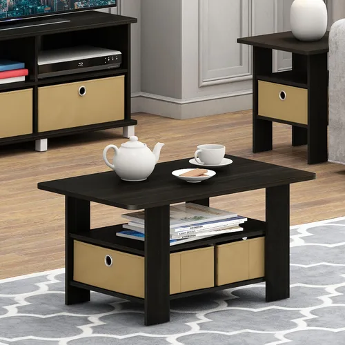 Miniatura 9 de Furinno 11158DBR/BK - Mesa de centro con almacenaje Espresso/Marrón