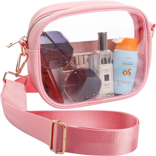 Miniatura 13 de yuanming Bolsa transparente aprobada para estadios, bolsa cruzada transparente, bolsas transparentes para estadios para mujeres TPU Negro