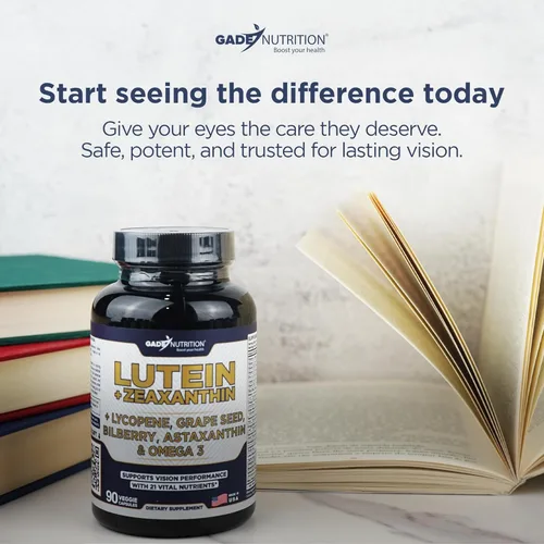 Miniatura 8 de Gade Nutrition Suplementos de luteína y zeaxantina Vitaminas para los ojos de astaxantina con Omega 3, resveratrol, arándano, licopeno