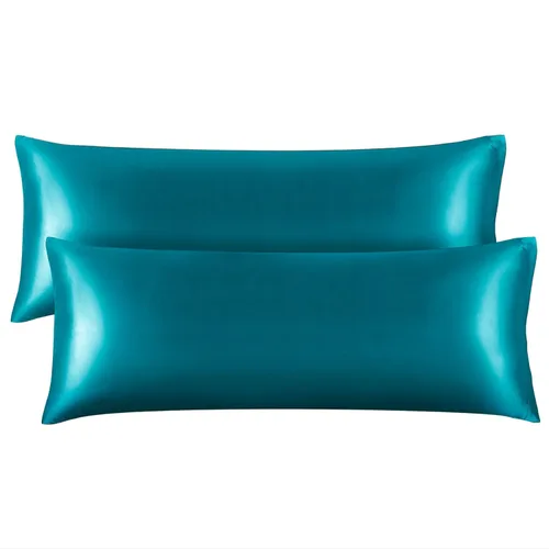 Miniatura 115 de Bedelite Funda de almohada de satén para el cuerpo, súper suave y refrescante, para el cabello y la piel, transpirable, sedosa y larga, 20 x 54 Rosa