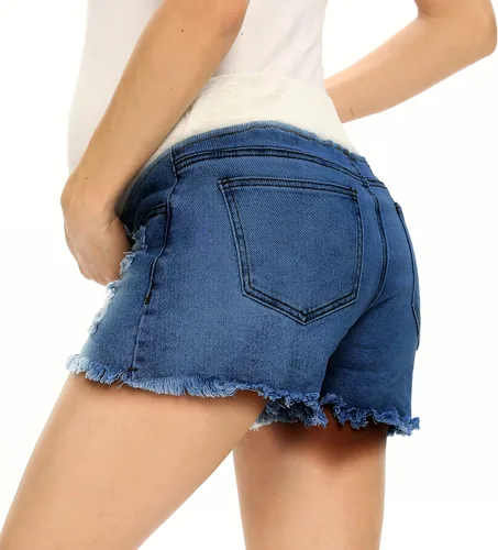 Miniatura 3 de V VOCNI Pantalones cortos de mezclilla para mujer