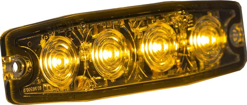 Miniatura 3 de Buyers Products 8892240 - Luz estroboscópica LED ultrafina de 4.5 pulgadas, ámbar, 4 LED, patrones de flash síncronos y alternos, luz de emergencia