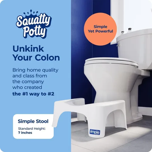 Miniatura 2 de Squatty Potty Simple Curve - Taburete de inodoro para baño, 7 pulgadas, color blanco