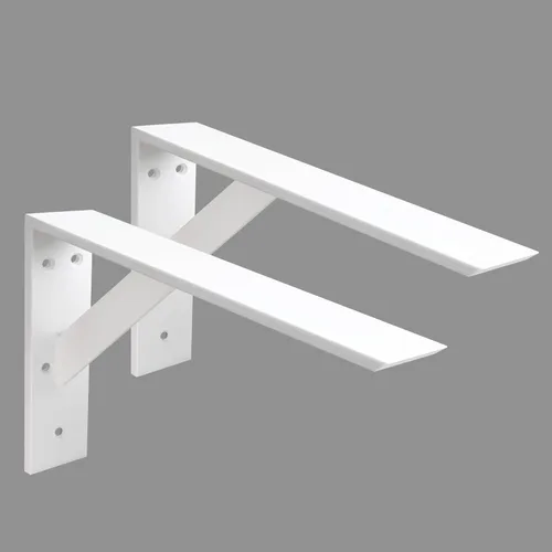 Miniatura 12 de Soportes de estante resistentes, paquete de 2 soportes de estante de 12 x 10 x 2.5 pulgadas, acero negro de 3/8 pulgadas de grosor, soporte en L