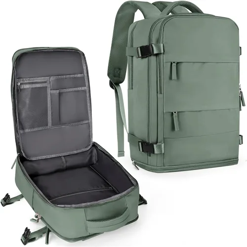 Miniatura 34 de coowoz Mochila grande de viaje para mujeres y hombres, mochila de transporte, mochila para senderismo impermeable, mochila deportiva para Rosa