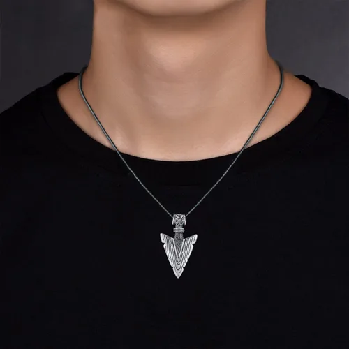 Miniatura 5 de StoryEtain Collares vikingos con punta de flecha collares geniales de plata de ley S925 para hombres joyería vikinga punk hip hop regalo para amigos